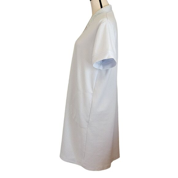 Miss Elaine Robe House Coat Womens Sz M‎ Light Blue Waffle Full Zip Embroidered - Picture 4 of 8